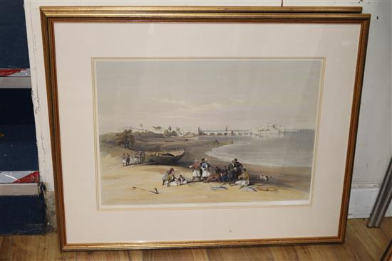 After David Roberts (1796-1864), five coloured lithographs, together with two similar smaller prints 37 x 52cm